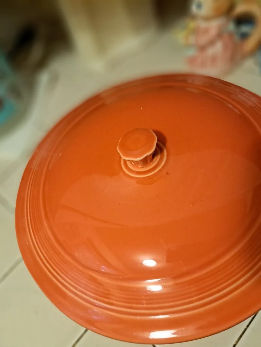Vintage Fiesta Fiestaware Casserole Dish w Lid Homer Laughlin Ceramic Paprika